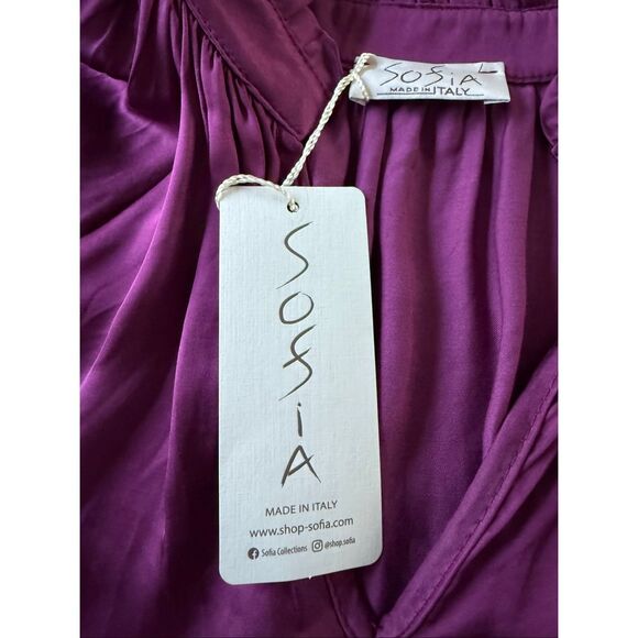 Sofia Collections Andrea Top One Size Plum Purple Made in Italy NWT - Picture 7 of 9